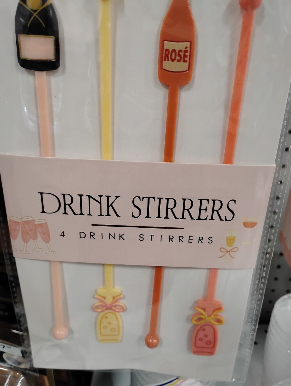 Party Drink Stirrers - Pink, Yellow & Orange